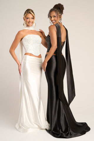 White & Black Formal Gowns