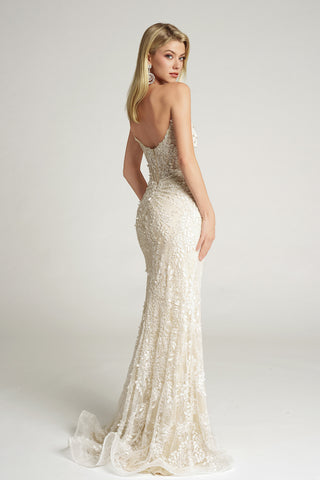 Ivory beaded gown PS26052