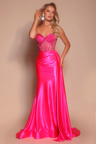 Fuschia formal gown PS26056-01