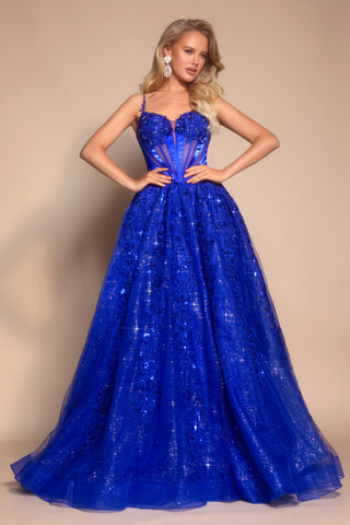 Cobalt blue formal gown