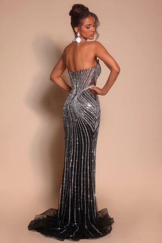 Black sequin formal dress