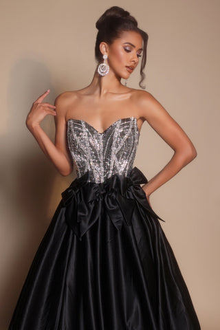 Black & Silver Formal Dress - PS26077