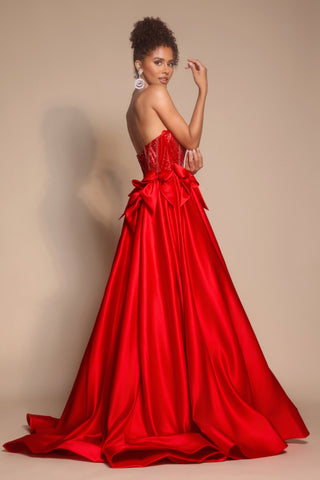 Red formal gown PS26077