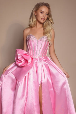 Pink Formal Gown with Bow - PS26079