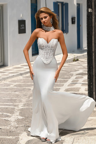 Ivory wedding dress PS26086, corset bodice & mermaid skirt