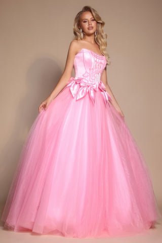 Light pink strapless ball gown PS26102