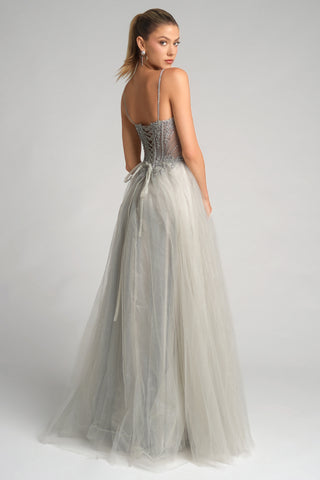 PS26145-SILVER-04 Silver Evening Gown