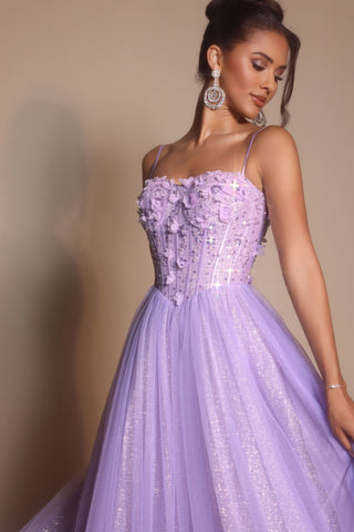 Lilac embellished gown PS26146