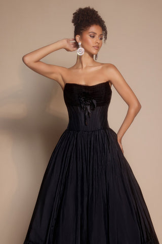 Black strapless gown PS26148