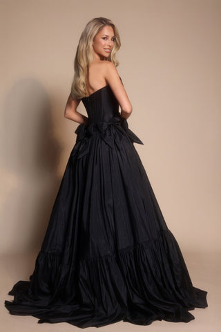 Black strapless evening gown, PS26148