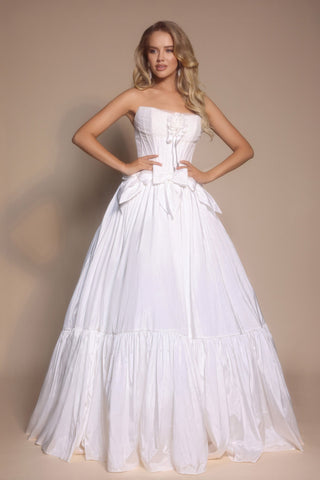 White corset wedding dress PS26148