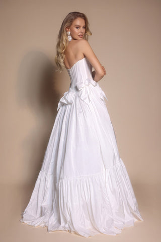 White strapless wedding gown PS26148