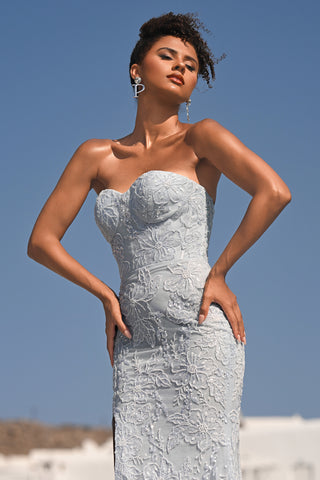 PS26175-Blue-02 strapless lace gown