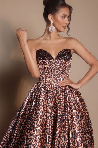 PS26188 Leopard Print Ballgown