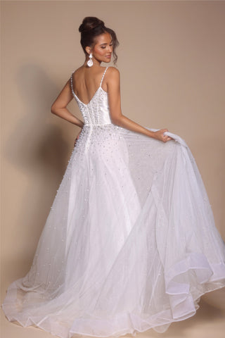 Ivory PS26208 gown with embellished bodice, formal wear