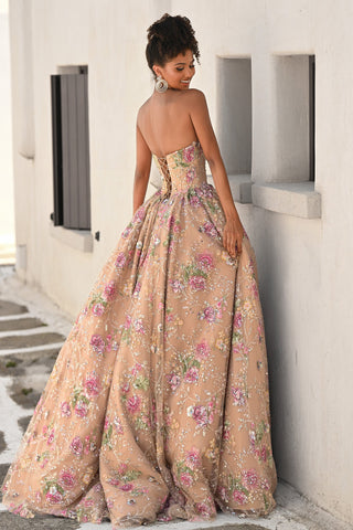 Rose floral gown