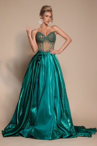 Green formal gown PS26240