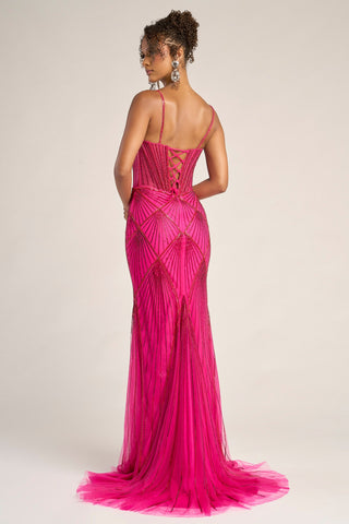 Hot pink formal gown PS26263