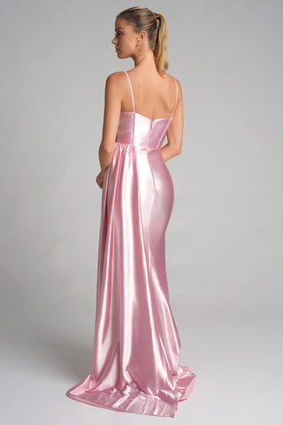 Pink satin formal dress - PS26270