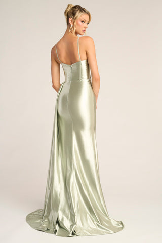 Sage green PS26270 formal gown with train