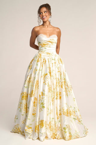 White Lemon floral gown, PS26298