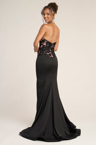 Black & nude formal gown PS26301E