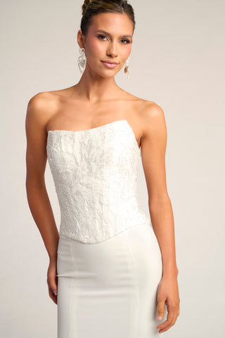 Ivory strapless corset top PS26301E