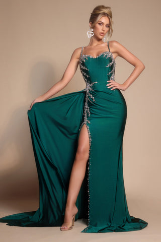 Emerald green formal gown