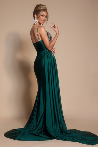 Emerald green formal gown