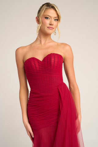 Red strapless gown PS26307E
