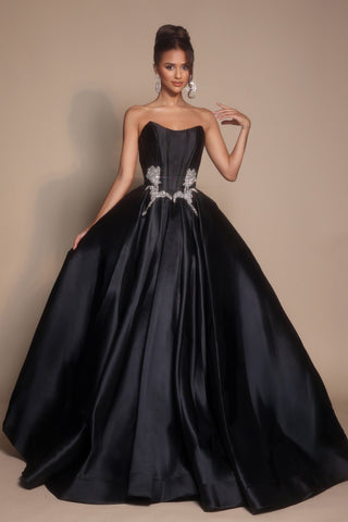 Black strapless ball gown PS26315E
