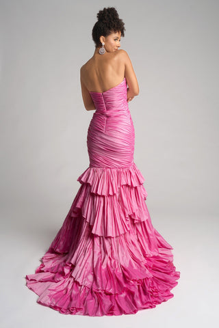 Pink ruffled formal gown PS26325E