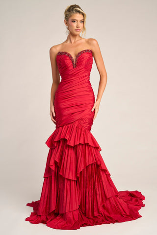 Red Mermaid Gown PS26325E-Red-01