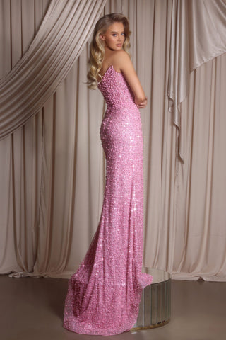 Pink sequin gown PS26400C