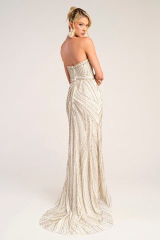 White Gold Strapless Gown PS26407C