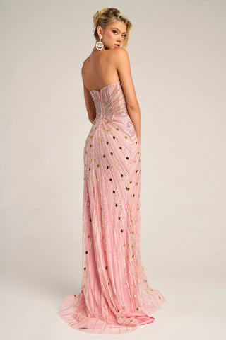 Pink Gold Strapless Gown - PS26409C