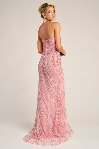PS26412C Pink Strapless Gown