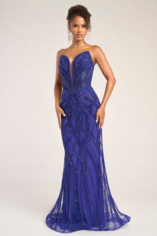 Cobalt blue formal gown PS26423C