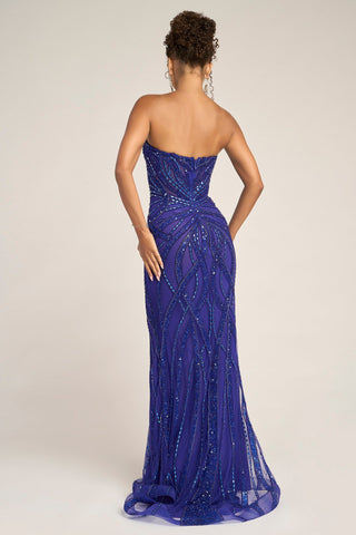 Cobalt Blue Strapless Gown PS26423C