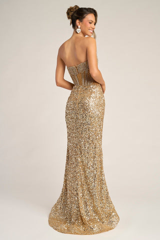 Gold Sequin Gown PS26430C