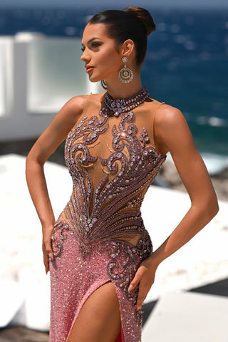 Pink Silver Gown - PS26436C