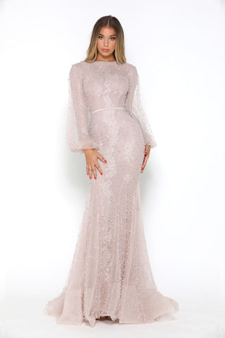 Elegant pink formal gown