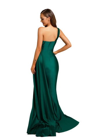 Emerald one-shoulder formal dress PS6321