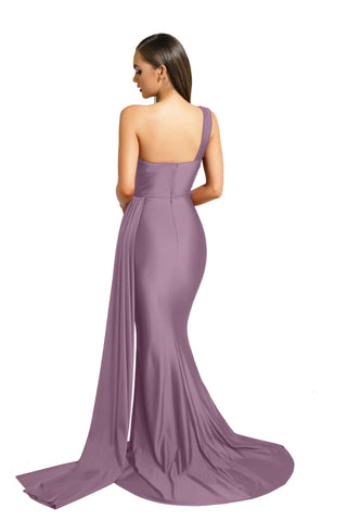PS6321 Dusty Rose One Shoulder Gown