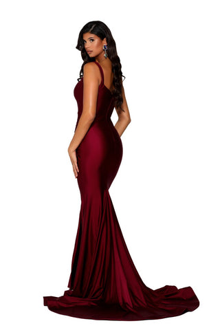 Deep red formal gown PS6339
