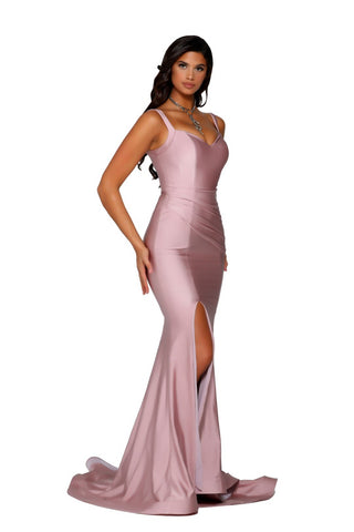 Mauve formal gown with slit