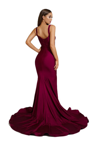 Plum colored formal gown, PS6339.