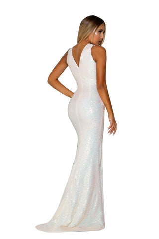 Pearl white sequin gown
