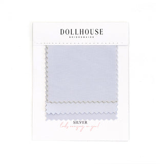Silver bridesmaid dress fabric swatch