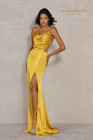 Terani 2111P4201 Yellow Dress